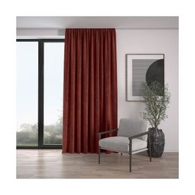 Demor Home Kadife Dokulu Ekstrafor Büzgülü Kiremit Rengi Tek Kanat 100x250 cm Fon Perde