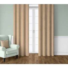 Demor Home Kadife Dokulu Ekstrafor Büzgülü Kum Beji Tek Kanat 150x260 cm Fon Perde