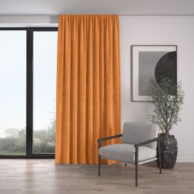 Demor Home Kadife Dokulu Ekstrafor Büzgülü Portakal Rengi Tek Kanat 250x250 cm Fon Perde