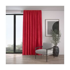 Demor Home Kadife Dokulu Ekstrafor Büzgülü Saltanat Kırmızısı Tek Kanat 100x270 cm Fon Perde