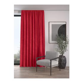 Demor Home Kadife Dokulu Ekstrafor Büzgülü Saltanat Kırmızısı Tek Kanat 150x270 cm Fon Perde