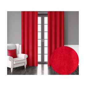 Demor Home Kadife Dokulu Ekstrafor Büzgülü Saltanat Kırmızısı Tek Kanat 250x250 cm Fon Perde