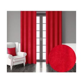 Demor Home Kadife Dokulu Ekstrafor Büzgülü Saltanat Kırmızısı Tek Kanat 250x260 cm Fon Perde