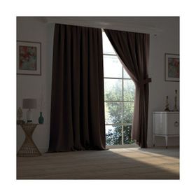 Demor Home Koyu Kahve Yarı Mat Blackout Ekstrafor Büzgülü Tek Kanat 250x260 cm Fon Perde