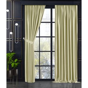 Demor Home Kum Beji Yarı Mat Blackout Ekstrafor Büzgülü Tek Kanat 100x270 cm Fon Perde