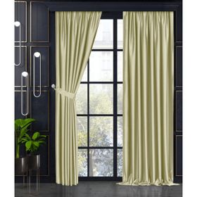 Demor Home Kum Beji Yarı Mat Blackout Ekstrafor Büzgülü Tek Kanat 100x270 cm Fon Perde