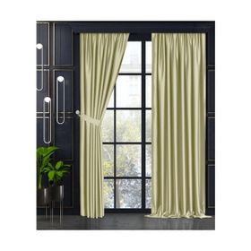 Demor Home Kum Beji Yarı Mat Blackout Ekstrafor Büzgülü Tek Kanat 100x270 cm Fon Perde