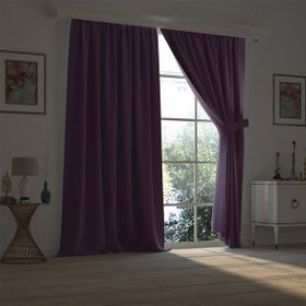 Demor Home Lavanta Rengi Yarı Mat Blackout Ekstrafor Büzgülü Tek Kanat 150x260 cm Fon Perde