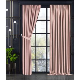 Demor Home Pudra Pembe Yarı Mat Blackout Ekstrafor Büzgülü Tek Kanat 200x260 cm Fon Perde