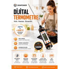 Dempower 5 m Dijital Sıvı Katı Gıda Termometresi