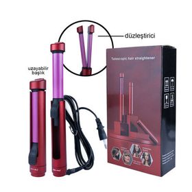 Dempower DP-801 Kırmızı Uzayabilen Düzleştirici ve Maşa Seti