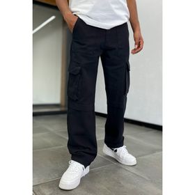 Denim Republic Siyah Erkek Baggy Kargo Pantolon
