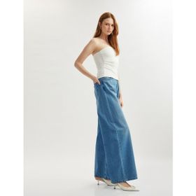 Denim Wide Leg Mavi Kadın Jeans
