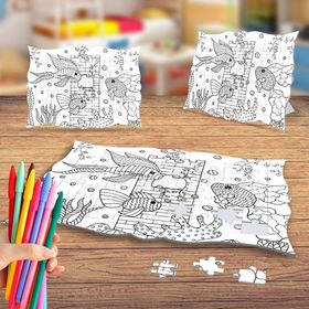 Deniz Altı Canlıları 2 Boyama Puzzle Tablo