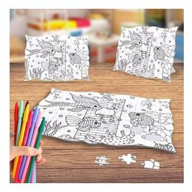 Deniz Altı Canlıları 2 Boyama Puzzle Tablo