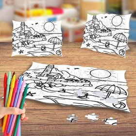 Deniz Manzarası Boyama Puzzle Tablo