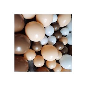 Deniz Party Store 15'li Balon: 5 Kahverengi 5 Mat Beyaz 5 Deniz Kumu Ten Rengi Pastel Balon