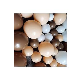 Deniz Party Store 15'li Balon: 5 Kahverengi 5 Mat Beyaz 5 Deniz Kumu Ten Rengi Pastel Balon