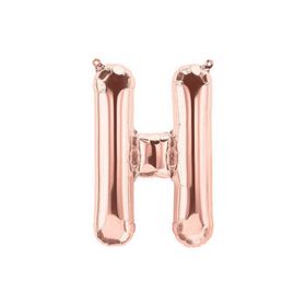Deniz Party Store 16 inç 40 cm H Harfi Rose Gold Folyo Balon