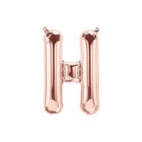 Deniz Party Store 16 inç 40 cm H Harfi Rose Gold Folyo Balon