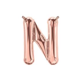 Deniz Party Store 16 inç 40 cm N Harfi Rose Gold Folyo Balon