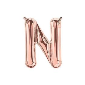 Deniz Party Store 16 inç 40 cm N Harfi Rose Gold Folyo Balon