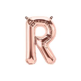 Deniz Party Store 16 inç 40 cm R Harfi Rose Gold Folyo Balon
