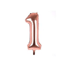 Deniz Party Store 16 inç 40 cm Rose Gold 1 Rakamı Folyo Balon