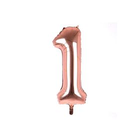 Deniz Party Store 16 inç 40 cm Rose Gold 1 Rakamı Folyo Balon