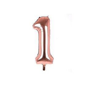 Deniz Party Store 16 inç 40 cm Rose Gold 1 Rakamı Folyo Balon