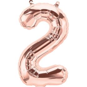 Deniz Party Store 16 inç 40 cm Rose Gold 2 Rakamı Folyo Balon