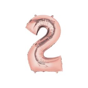 Deniz Party Store 16 inç 40 cm Rose Gold 2 Rakamı Folyo Balon