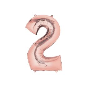 Deniz Party Store 16 inç 40 cm Rose Gold 2 Rakamı Folyo Balon