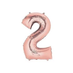 Deniz Party Store 16 inç 40 cm Rose Gold 2 Rakamı Folyo Balon