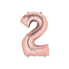 Deniz Party Store 16 inç 40 cm Rose Gold 2 Rakamı Folyo Balon