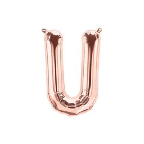 Deniz Party Store 16 inç 40 cm U Harfi Rose Gold Folyo Balon