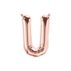 Deniz Party Store 16 inç 40 cm U Harfi Rose Gold Folyo Balon