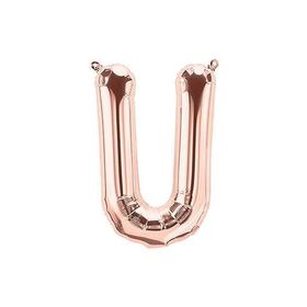 Deniz Party Store 16 inç 40 cm U Harfi Rose Gold Folyo Balon