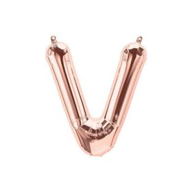 Deniz Party Store 16 inç 40 cm V Harfi Rose Gold Folyo Balon