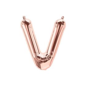 Deniz Party Store 16 inç 40 cm V Harfi Rose Gold Folyo Balon