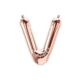 Deniz Party Store 16 inç 40 cm V Harfi Rose Gold Folyo Balon