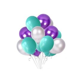 Deniz Party Store 25 Adet 12 inç Metalik Mor- Gri Pastel Mint Yeşili Balon