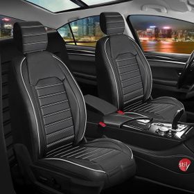 Deniz Tuning Bmw 5 Serisi 528 Lüx Deri 5'li Set Siyah Beyaz Oto Koltuk Kılıfı