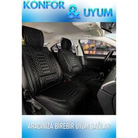 Deniz Tuning Bmw 5 Serisi 530 5 Parça Set Royal Tam Siyah Deri Oto Koltuk Kılıfı