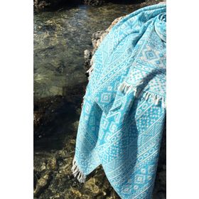 Denizli Concept 004 Cicim Kilim Turkuaz Peştemal