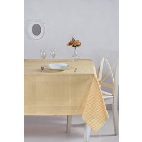 Denizli Concept 170X170 Sarı Pötikareli Masa Örtüsü
