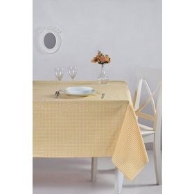 Denizli Concept 170X170 Sarı Pötikareli Masa Örtüsü