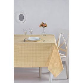 Denizli Concept 170X170 Sarı Pötikareli Masa Örtüsü