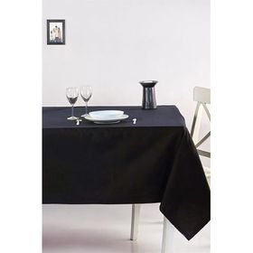 Denizli Concept 170x300 cm Roma Siyah Masa Örtüsü