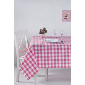 Denizli Concept Kareli Pembe 160X160 cm Masa Örtüsü